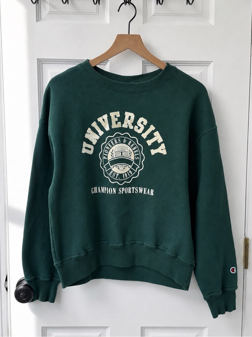Champion Green University Crewneck Sweatshirt Small